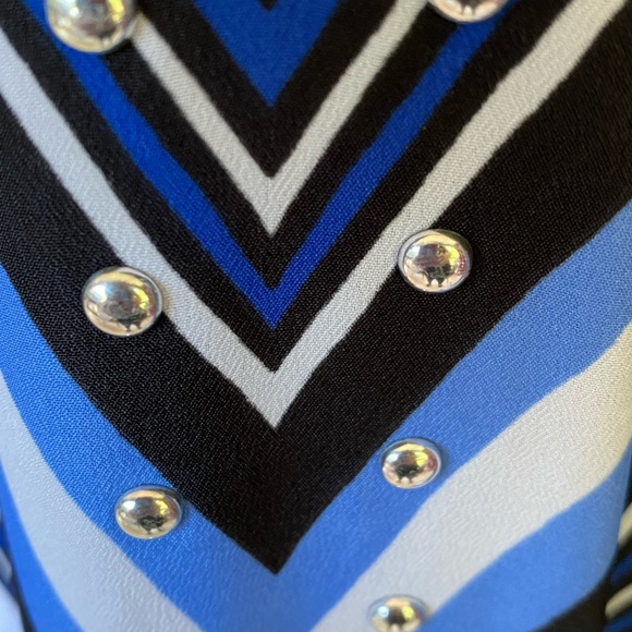 NWOT MICHAEL Michael Kors Striped Mediterranean Blue
Stud Tunic Silky Dress M - Picture 11 of 14